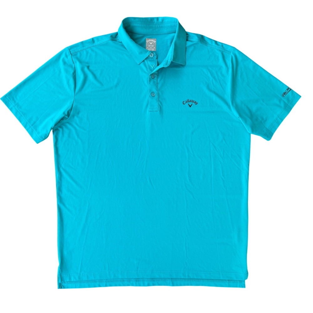 CALLAWAY Opti-Dri Men's Golf Polo Shirt Teal Blue XL Rogue Logo Performance